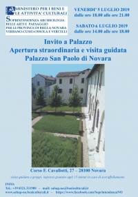 Invito a Palazzo. Apertura straordinaria e visita guidata al Palazzo San Paolo di Novara