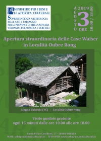 Alagna Valsesia (VC) Apertura straordinaria delle Case Walser in Località Oubre Rong